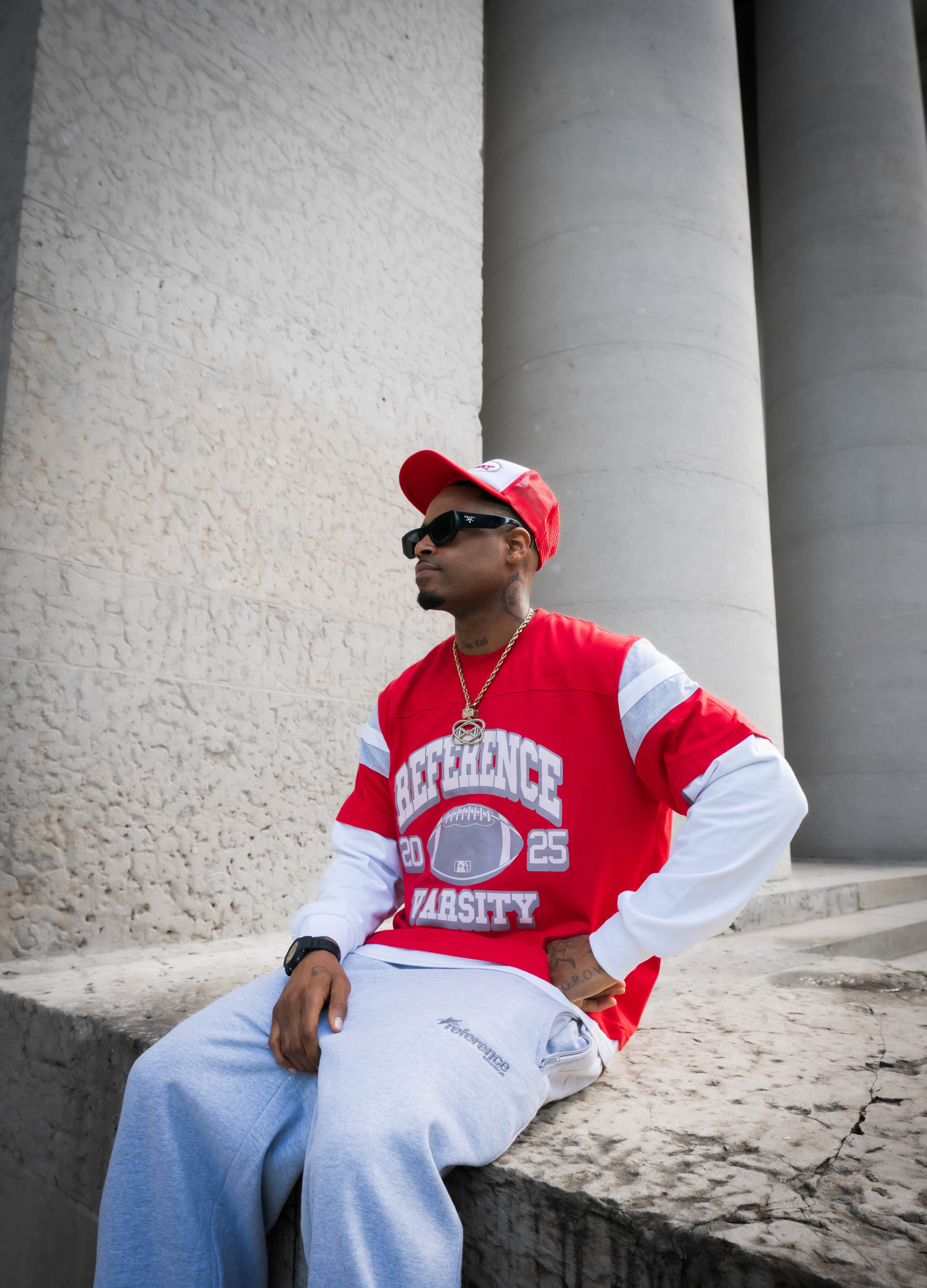 Reference Varsity Stacked Tee